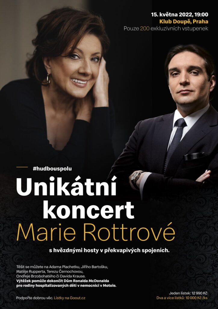 Marie Rottrová a její hosté odehrají exkluzivní koncert Hudbou spolu v unikátních a jindy nepřístupných prostorech